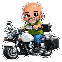 Bald Guy On A Bike